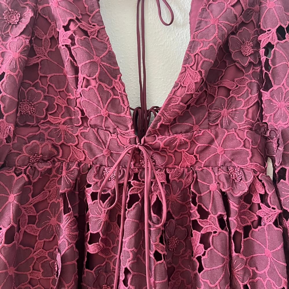Altar'd State Burgundy Lace Mini Dress - Picture 6 of 7